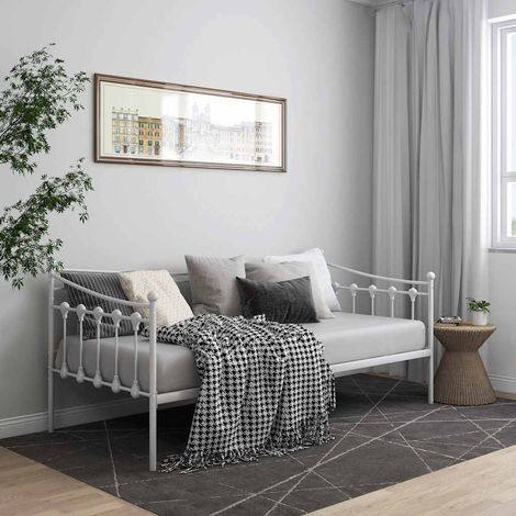 vidaXL Estructura de sofá cama sin colchón metal blanco 90x200 cm (1/5)