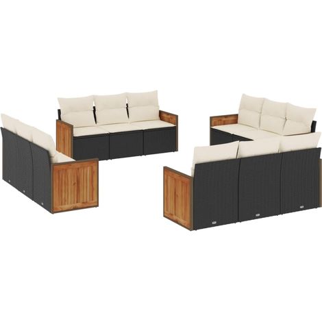Maison Exclusive - Set de sofás de jardín 12 piezas cojines ratán (1/5)