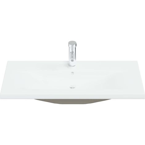 INLIFE Lavabo encastré avec robinet 91x39x18 cm Céramique Blanc (1/5)
