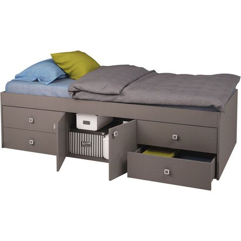 Kidsaw Captain's Single 3ft Cabin Bed - L196 x W96 x H51 cm - Grey