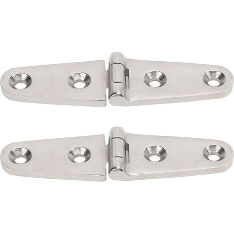 Coppia di robuste cerniere a fascia con fori in acciaio inox 316 per imbarcazioni, ferramenta per porte, capannoni, fienili, 2 fori: 103 x 27 mm/4,06 x 1,06 pollici.