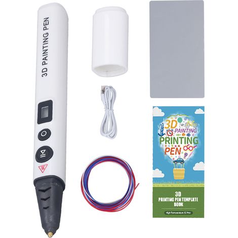 3D Printing Pen Ergonomic Adjustable Digital 3D Print Pen with Consumable Stencil Book Transparent Drawing Board