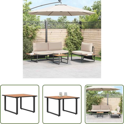 Table basse jardin - Table basse Noir et Marron 55 x 55 x 35 cm (1/5)
