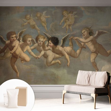 Tapete Vliestapete mit Kleber - trendige Wanddeko - elegant Fototapete für Wohnzimmer - Schlafzimmer Engelshafte Gestalten 312x219 cm (1/5)