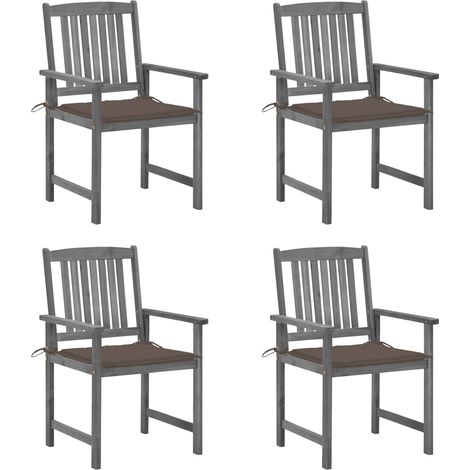 Chaises de metteur en scène avec coussins 4 pcs Gris Acacia 8 (1/5)