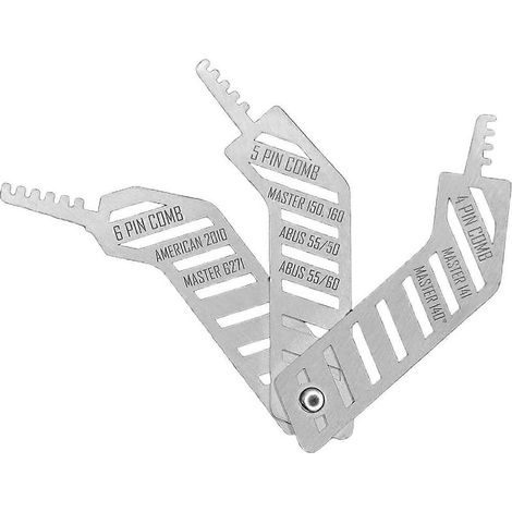 Peignes de crochetage, outils discrets, kit de crochetage, peignes de crochetage portables en acier inoxydable, outil multifonctionnel pour les urgences, la maison et le bureau. (1/5)