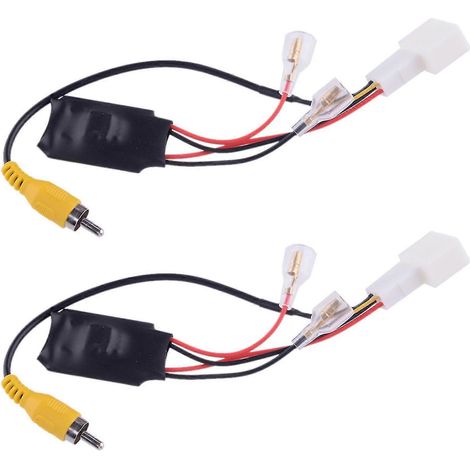Adaptateur de câble de caméra de recul de voiture, 2 pièces, 4 broches, faisceau de câblage de rétention, prise de câble, connecteur d'inversion (1/5)