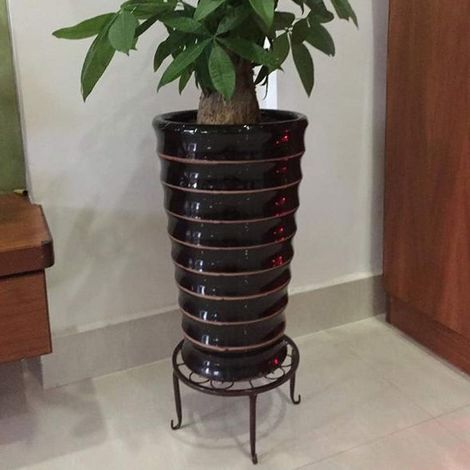 Supporto per fiori in metallo, supporto per vaso di fiori, supporto per piante, sgabello per fiori, supporto per piante nero, mensola per fiori in ferro (1/4)