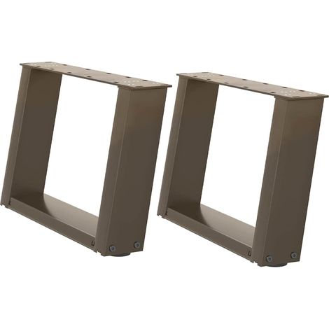 Maison Exclusive - Couchtischbeine U-Form 2 Stk. Naturstahl 40x(3