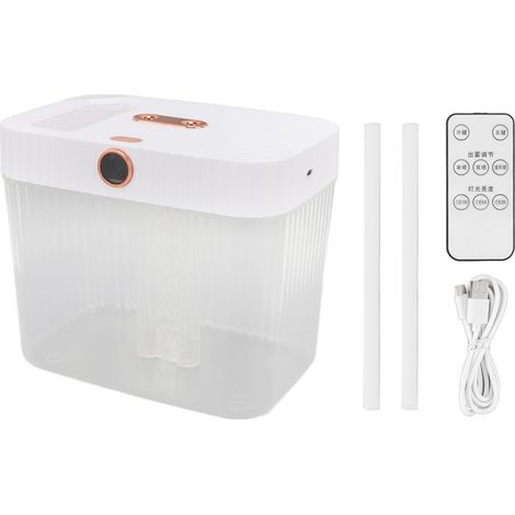 Humidificateur USB 5 L. diffuseur de brume. télécommande. arrêt automatique. lumière. brumisateur silencieux pour la maison. blanc (1/4)
