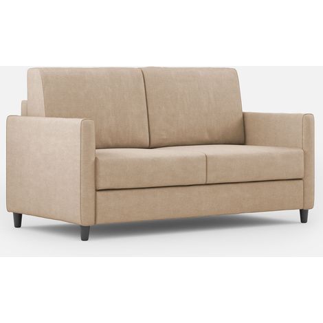 Canapé droit moderne italien tissu beige Korane - 3 tailles 158 cm-Taille 158 cm (1/5)