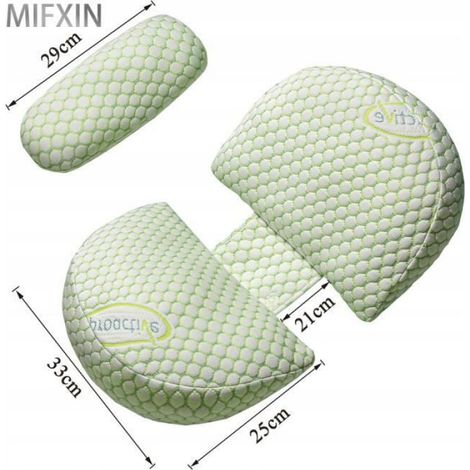 Oreiller de grossesse en forme de U pour femmes enceintes Vert S (1/4)