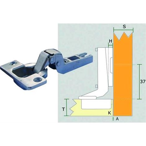 Cerniere A Scatto P/Mobili Fianco Scoperto Lnrd-03C Cf.20Pz