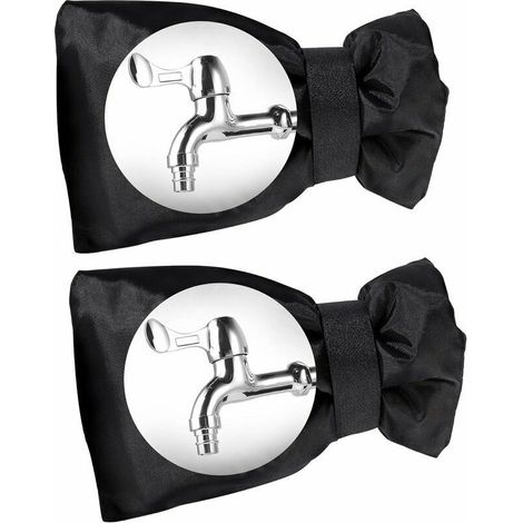 Housse de Robinet Extéri Couvercle de Protection Antigel de Robinets Vent Résistant Imperméable pour Hiver Jardin Noire 2 Pièce (1/5)