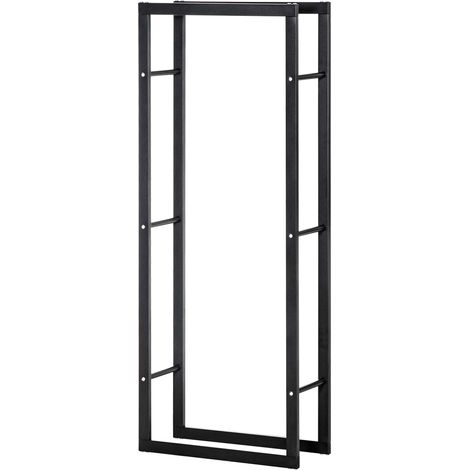 Étagère à livres métal noir 60x25x150 cm charge max 100 kg