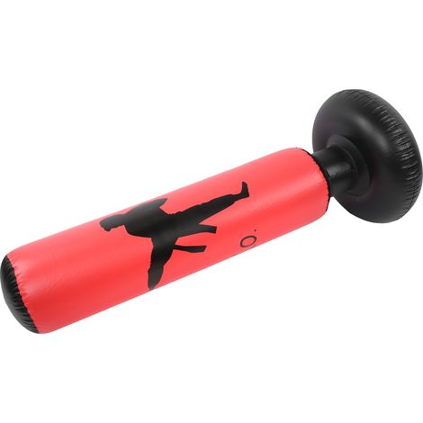 Sac de frappe gonflable adulte 1,6 m, colonne de boxe verticale épaisse, rouge, pour enfants (1/5)