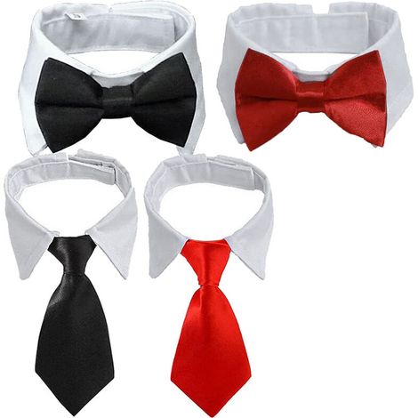 Filiyano-Lot de 4 nœuds papillon pour chien et chat, costume pour animaux de compagnie, cravate formelle ajustable pour petits chiens et chiots (noir (1/5)