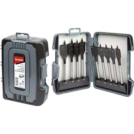 Makita - set di 9 punte piatte per legno P-80802