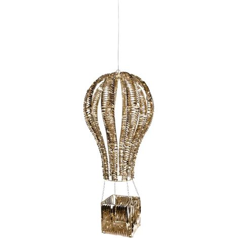 Luminöse LED-Mongolfiera in Gold und warmweiß für den Außenbereich 47 × 47 × 100 cm (1/4)