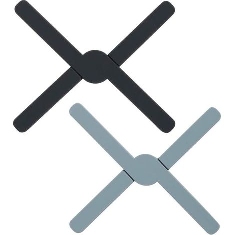SABIR Lot de 2 Dessous de Plat en Silicone Antidérapant Pliable Design Dessous de Plat pour Table de Cuisine Résiste à 220 Degrés (1/5)