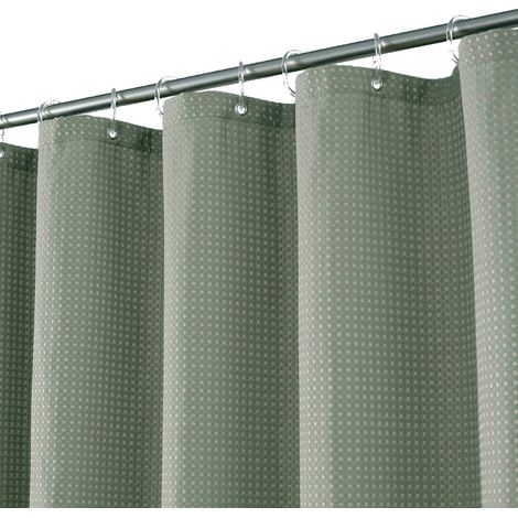 Tissage gaufré Rideau de douche en tissu – Motifs diamants, à l'hôtel, hydrofuge, SPA – piqué, 177,8 x 182,9 cm pour décoration de salle de bain Rideaux 70x72 IN sauge (1/5)