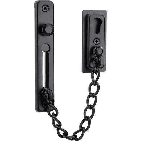 Chaîne de sécurité antivol pour porte intérieure, en acier inoxydable, pour clôture ou maison/chambre/hôtel. Chaîne coulissante robuste. (1/4)
