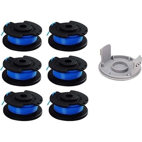 7-Pack Replacement Spools for Ryobi Brush Cutter, Compatible with Ryobi One+ AC14RL3A Cordless Brush Cutter, 6 Spools + 1 Cap for YMYNY Brush Cutter (1/4)