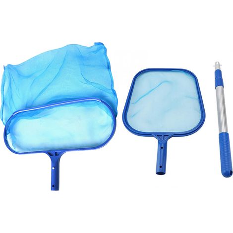El juego de skimmer para piscinas incluye: 1 skimmer profundo, 1 rastrillo para hojas con bolsa de malla, 1 pértiga telescópica de aluminio para limpiar piscinas y spas (rastrillo plano y rastrillo pr (1/2)