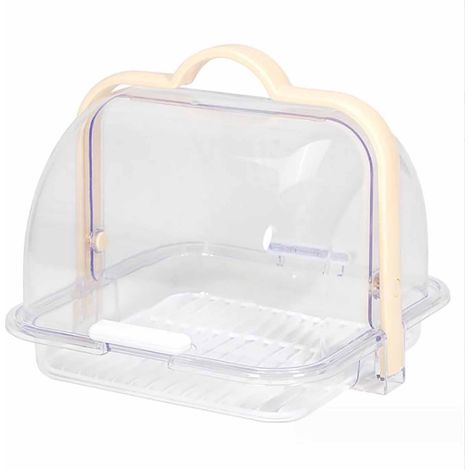 Boîte À Pain - Récipient De Stockage Pour Pain Fait Maison Bagels Muffins Donuts - Couvercle À Ouverture Rapide - Transparent - 21,3 x 21,3 x 18 cm - 1 Pièce (1/5)