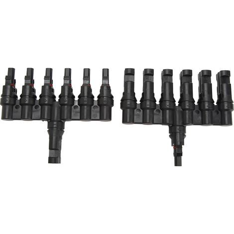 T-Verteiler für Solarmodule, 1-zu-6-Splitteradapter für Parallelschaltung, 2 Stück (1/5)
