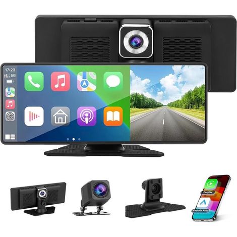 TONYSA CarPlay In-Car Display with Android Auto and Dash Cam, 4K Front Camera and 1080p Rear Camera, 10.26" HD IPS Screen, Rear View Monitor, Voice Control, Mirror Link, Bluetooth and AU (1/5)