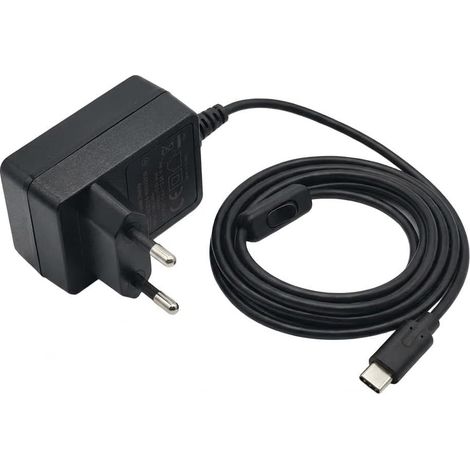 Alimentation 5V 3A USB-C avec Interrupteur – Compatible 4B/3B+/3B/2, Alimentation pour 3/4 (1Go/2Go/4Go/8Go) (1/5)