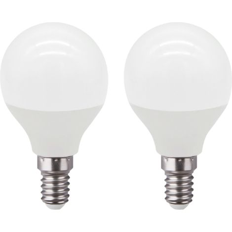 2er-Pack kugelförmige LED-Lampen E14, 7,4 W (entspricht 60 W), 806 lm, 3000 K, 25.000 h, SevenOn Premium