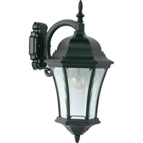 Applique Extérieure Descendante 100W E27 Fonte Noire ADELA