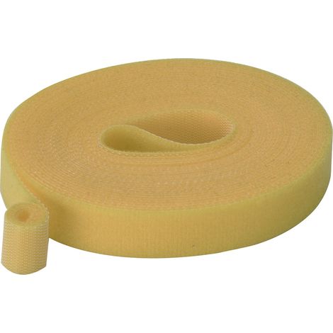 TRU COMPONENTS T24CA063 Klettband zum Bündeln Haft- und Flauschteil (L x B) 5 m x 15 mm Gelb 5 m