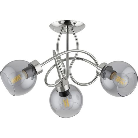 Plafonnier moderne argent/graphite 3xE27 HOSSA Alfa (1/2)