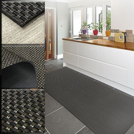 Tapis Long en Vinyle tressé - Tapis extérieur - Tapis de Cuisine - Tapis Vinyle Cuisine - Tapis de Salon - Tapis d'entrée (1/5)