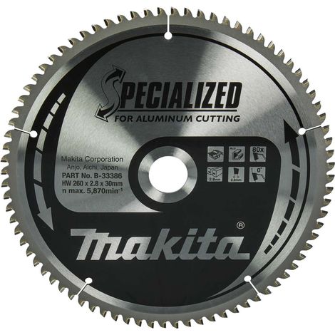 Makita - Lama da sega circolare per alluminio, 260x30 mm, 80 denti B-33386