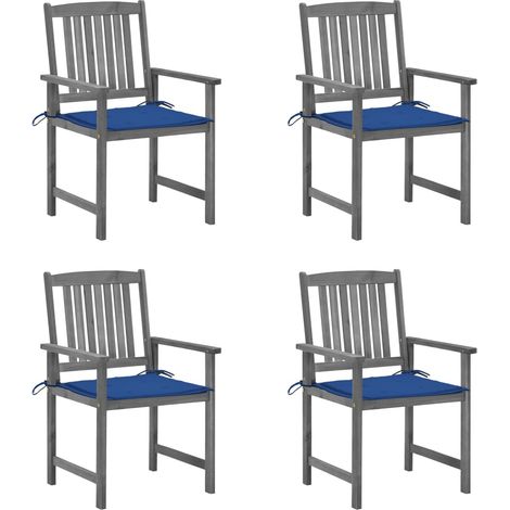 Chaises de metteur en scène avec coussins 4 pcs Gris Acacia 10 (1/5)