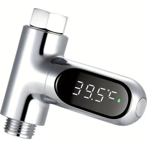 Thermomètre de robinet ABS auto-alimenté flux d’eau sans pile, affichage °C °F cuisine salle de bain douche baignoire (1/5)