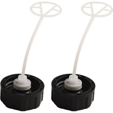 Lot de 2 bouchons de réservoir de carburant en plastique noir de 45 mm de diamètre extérieur pour débroussailleuse à essence 43Cc 49Cc 52Cc 55Cc 55CC (1/5)