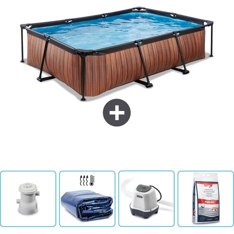 Exit-toys Piscina Exit Rettangolare - Effetto legno - 300x200x65 cm - 5-pezzi SCB54 (1/4)