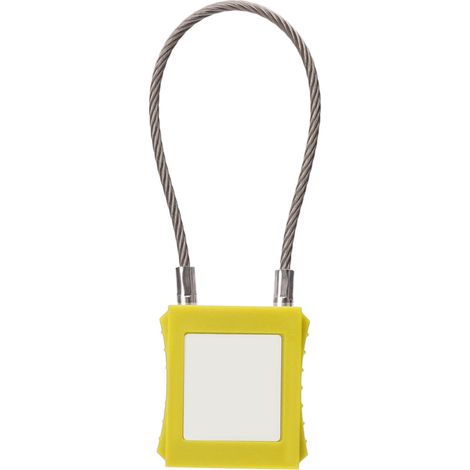 Cadenas de sécurité en acier avec 2 clés, pour la maintenance des équipements, avec anse de 85 mm et système de consignation/déconsignation (jaune). (1/5)