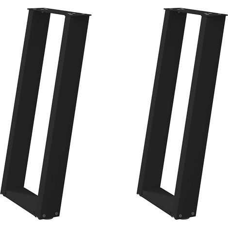 Gambe per Tavolo Consolle a Forma di U 2 pz Nere 38x(72-73) cm Acciaio vidaXL (1/5)