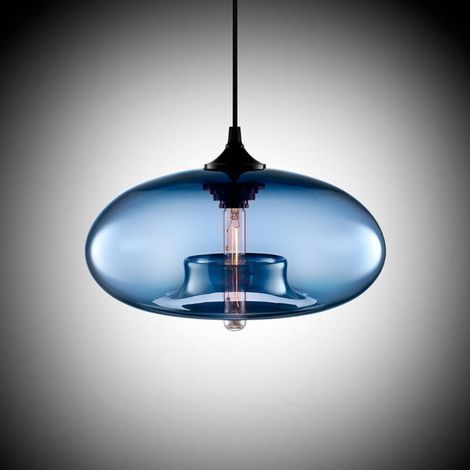 Vintage Industrie-Kronleuchter, Deckenleuchte, E27-Fassung, farbenfrohe Deckenbeleuchtung (blau) [Energieklasse A+]