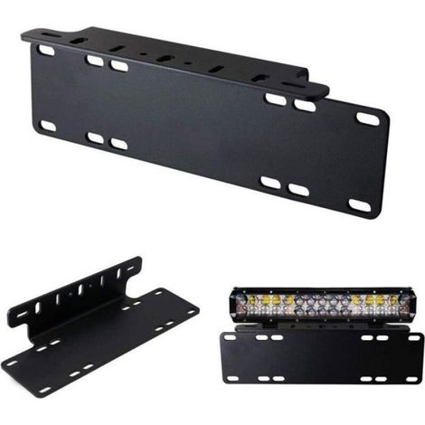 Support Plaque Immatriculation - Acier Inoxydable - Pour Pare-chocs Avant - Compatible Feux LED et Barres Lumineuses - 1 Pièce (1/5)