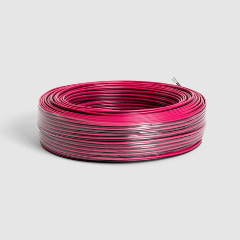 Rolle 100m Elektrokabelschlauch Flach 2x0,5mm² für einfarbige LED-Streifen Schwarz (1/2)