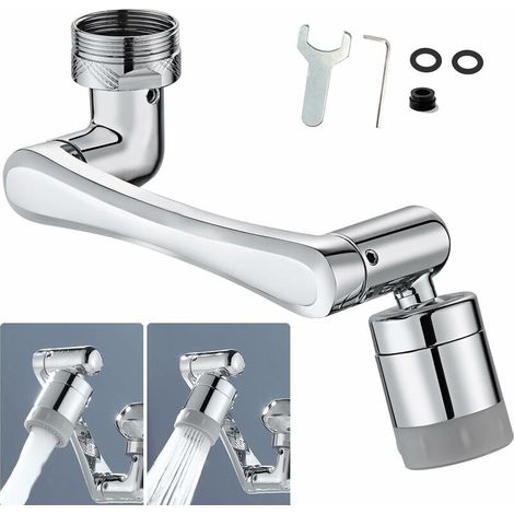 Aérateur de robinet pivotant 1080° en laiton, 2 modes, M22/M24 – DELKEVIC