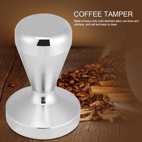 Tasseur à café en acier inoxydable 57,5 mm/49 mm, base plate, outil de pression pour grains d'espresso 57,5 mm (1/5)