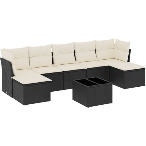 Maison Exclusive - Set de sofás de jardín 8 piezas y cojines ratá (1/3)